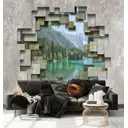 Фотообои флизелиновые Dekor vinil Горное озеро 3d 300x270 см 9285dv