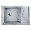 Мойка для кухни из искусственного камня Wisent WB28-16 Мрамор Серо-черный 510x780