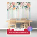 Фотообои флизелиновые Первое ателье 145x100 см Полосатые обои с цветами pw96689-1