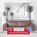 Фотообои флизелиновые Первое ателье 200x125 см Тоннель с одуванчиками и деревом pw96244-2