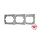 Рамка для розеток и выключателей Aling-conel Prestige 3 поста цвет серебряный набор 3 шт.