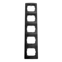 Рамка для розеток и выключателей Aling-conel Prestige 5 постов вертикальная цвет чёрный soft touch