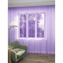 Тюль на шторной ленте Inva Вуаль 150x240 см цвет фиолетовый