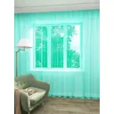 Тюль на шторной ленте Inva Вуаль 150x250 см цвет светло-бирюзовый