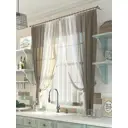 Тюль на шторной ленте для кухни Helga Бернис 150x180 см цвет коричневый