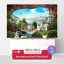 Фотообои флизелиновые Первое ателье 300x200 см Вид из пещеры на каньон с водопадами