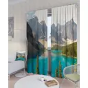 Комплект штор на шторной ленте блэкаут Helga Канадская природа 150x260 см цвет зеленый