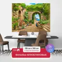 Фотообои флизелиновые Первое ателье 135x100 см Павлины на старых улицах pw70619-1