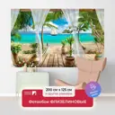 Фотообои флизелиновые Первое ателье 200x125 см На деревянной террасе pw136037-2