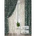 Комплект штор на шторной ленте AT Home Ленфиакс 150x250 см цвет изумрудный