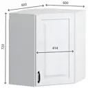 Навесной шкаф угловой Bvmebel Romeo 60x72x31 см фасад МДФ цвет белый дуб