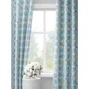 Шторы на шторной ленте decoracion Акварельные узоры #33150101, 145x275см, цвет белый и голубой
