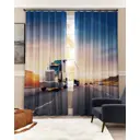 Штора на шторной ленте AT Home Дорога в закат 150x260 см цвет голубой