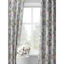 Комплект штор на шторной ленте Decoracion Бабочки в цветочном саду 145x275 см цвет светло-серый