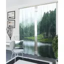 Комплект штор на шторной ленте AT Home Раннее утро у реки 150x260 см цвет коричневый