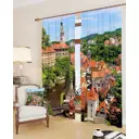 Комплект штор на шторной ленте AT Home Средневековый маленький город 150x260 см цвет коричневый