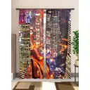 Комплект штор на шторной ленте AT Home Ночной трафик 150x260 см цвет желтый