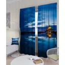 Комплект штор на шторной ленте AT Home Вечерний уют 150x260 см цвет голубой