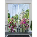 Комплект штор на шторной ленте AT Home Цветущий мост 150x260 см цвет коричневый