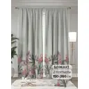 Комплект штор на шторной ленте At Home Неолис 150x260 см цвет серый