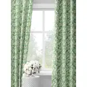 Шторы на шторной ленте decoracion Игривые веточки #33021704, 145x275см, цвет белый и зеленый