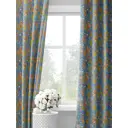 Комплект детских штор с оливковыми рисунками на светло-синем фоне decoracion #33021606, 145x275 x2шт
