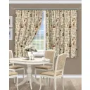 Штора на шторной ленте для кухни Iris 145x180 см цвет бежево-коричневый с орнаментом