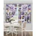 Штора на шторной ленте для кухни Iris 145x180 см цвет сине-фиолетовый