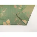 Штора на шторной ленте Веточки - листья 150x270 см цвет зеленый