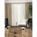 Штора на шторной ленте для кухни Helga Ульна 150x180 см цвет бежевый