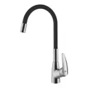 Смеситель для кухни Lemark LM0415C-Black гибкий излив 26.1 см цвет хром/черный