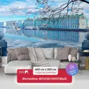 Фотообои флизелиновые Первое ателье 400x200 см Поляна перед березовым лесом pw97404