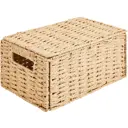 Корзина с крышкой для хранения 30x15x18 см бумага цвет бежевый