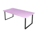 Журнальный столик прямоугольный Solarius Loft 70x130x50 см розовый с черными ножками