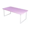 Журнальный столик прямоугольный Solarius Loft 70x140x50 см розовый с белыми ножками
