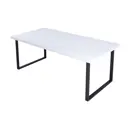Журнальный столик прямоугольный Solarius Loft 60x140x50 см белый с черными ножками