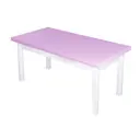 Журнальный столик прямоугольный Solarius Классика из массива сосны 80x120x46 см столешница розовая ножки белые