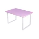 Журнальный столик прямоугольный Solarius Loft 75x100x50 см розовый с белыми ножками