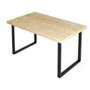 Журнальный столик прямоугольный Solarius Loft 70x90x50 см без покрытия коричневый с черными ножками