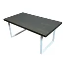 Журнальный столик прямоугольный Solarius Loft 70x80x50 см венге с белыми ножками
