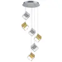 Светильник подвесной Lightstar Qubica Ls_805569 6 ламп 1 м² цвет золото серебро