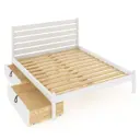 Кровать двуспальная Solarius Классика 130x101x210 см 2 выкатных ящика сосна с реечным основанием и высокой спинкой цвет белый