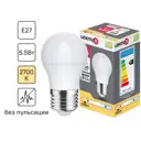 Лампочка светодиодная Lexman шар E27 440 лм теплый белый свет 5.5 Вт