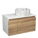 Тумба подвесная под раковину Bauedge Bau Dream Blackwood 80 BD2969 1 ящик дверца слева раковина круглая накладная Element D41 мрамор