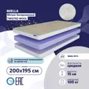 Матрас Miella Twisted Wool 200x195 см, двуспальный, латексный