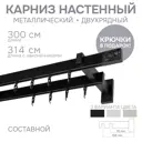 Карниз для штор двухрядный Эскар 4217300 300 см металл цвет черный