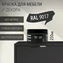 Краска для мебели Pollux без запаха быстросохнущая матовая цвет транспортный чёрный RAL 9017 0.25л