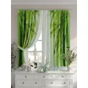 Комплект штор на шторной ленте Comfy Way Мисток 150x160 см цвет зеленый