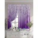 Комплект штор на шторной ленте Comfy Way Эринно 150x160 см цвет фиолетовый