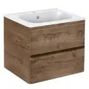 Тумба с раковиной Vincea 600 V.Oak VMC-2V600VO VCB-2VP600W